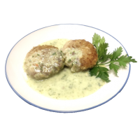 Биточки из индейки со шпинатным соусом