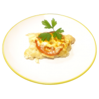 Филе хека запеченное с помидором