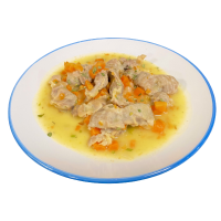 Куриные желудочки с овощами в соусе