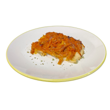 Рыба, тушенная в томате с овощами