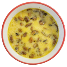 Суп сырный с шампиньонами и гренками